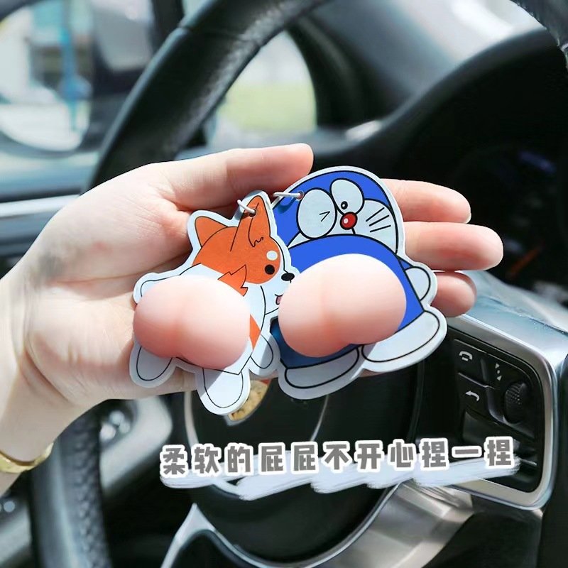 Customized cute design car lasting fragrance cute corgi anime ass toys funny car air freshener
