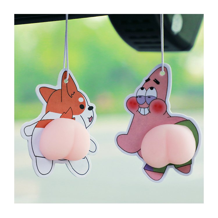 Customized cute design car lasting fragrance cute corgi anime ass toys funny car air freshener