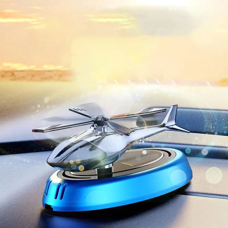 Car Air Freshener Solar Power Rotating Helicopter Car Fragrance Perfume Solar Automobile Aroma Diffuser Auto Office Decoration