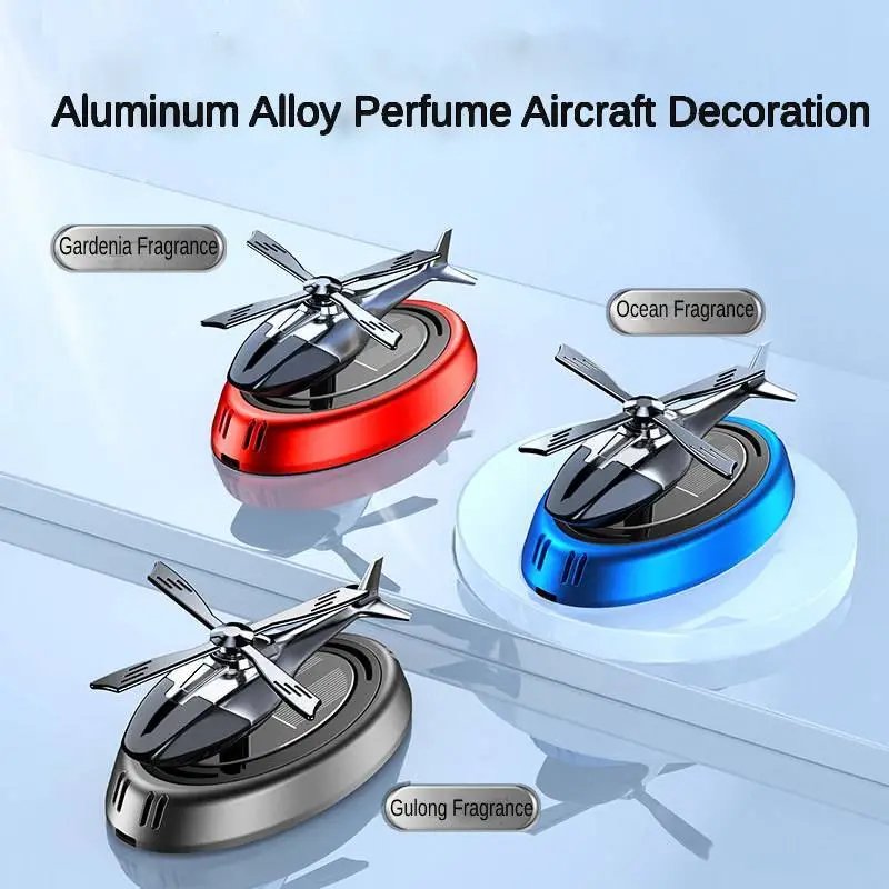 Car Air Freshener Solar Power Rotating Helicopter Car Fragrance Perfume Solar Automobile Aroma Diffuser Auto Office Decoration