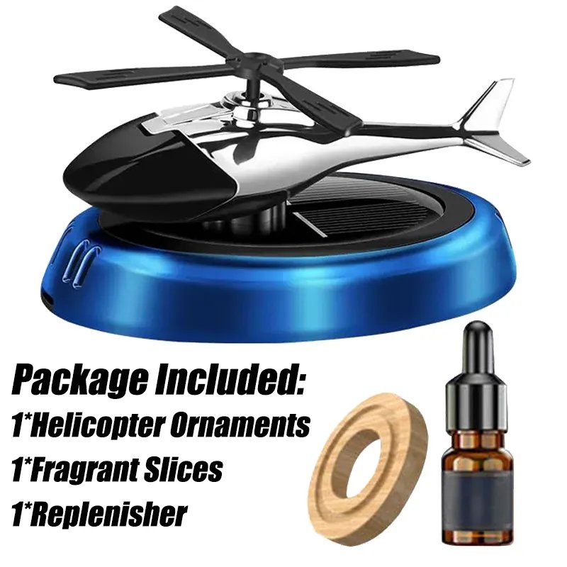 Car Air Freshener Solar Power Rotating Helicopter Car Fragrance Perfume Solar Automobile Aroma Diffuser Auto Office Decoration