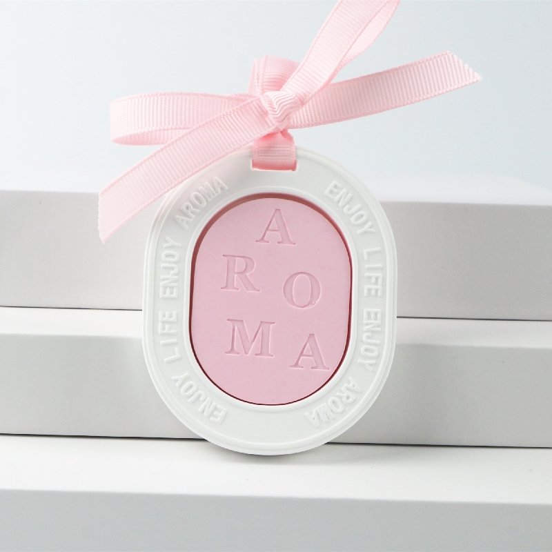 Ins Multiple Color Matched Home Car Air Freshener Oval Hanging Scented Ceramic Aroma Porcelain Fragrance Essential Oil Diffuser