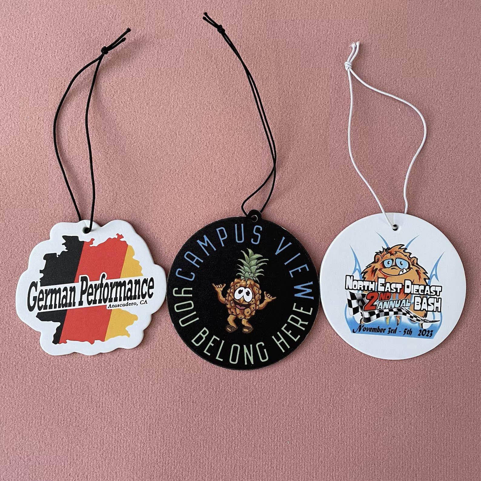 Cheap Promotional Car Air Freshener Custom Logo Paper Hanging with Sealed Plastic Opp Bag