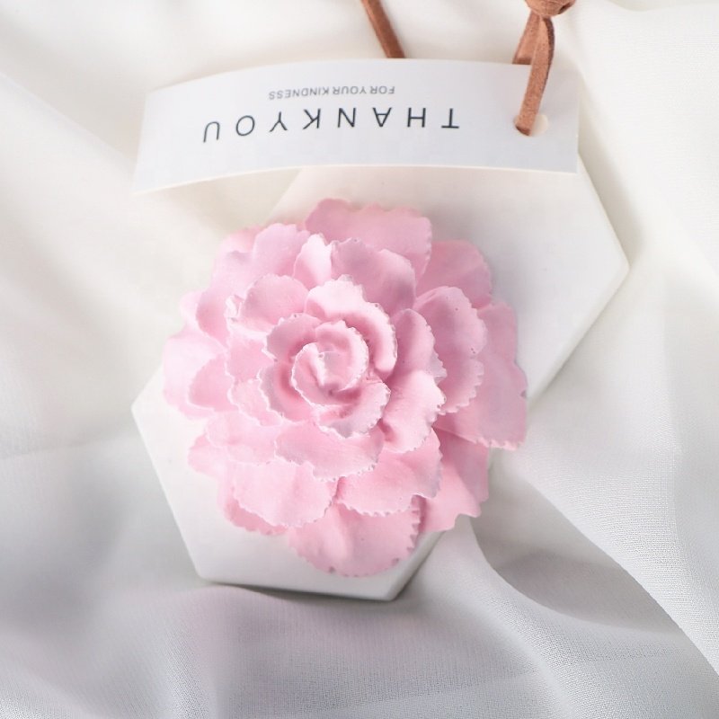Long Lasting Home Fragrance Aroma Ceramic Stone Air Freshener Decoration Hanging Car Scented Flower Porcelain Oil Diffuser