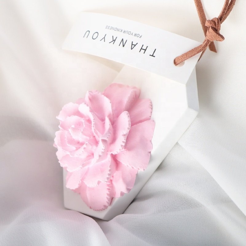 Long Lasting Home Fragrance Aroma Ceramic Stone Air Freshener Decoration Hanging Car Scented Flower Porcelain Oil Diffuser
