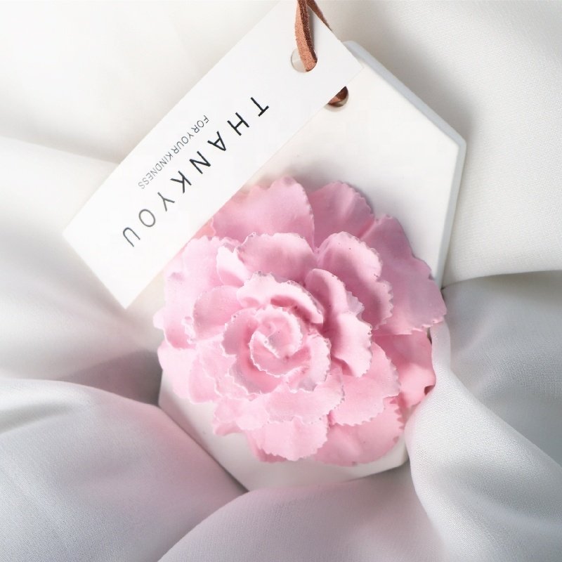 Long Lasting Home Fragrance Aroma Ceramic Stone Air Freshener Decoration Hanging Car Scented Flower Porcelain Oil Diffuser
