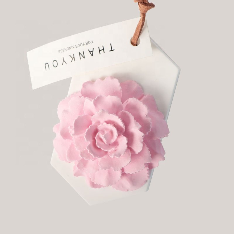 Long Lasting Home Fragrance Aroma Ceramic Stone Air Freshener Decoration Hanging Car Scented Flower Porcelain Oil Diffuser