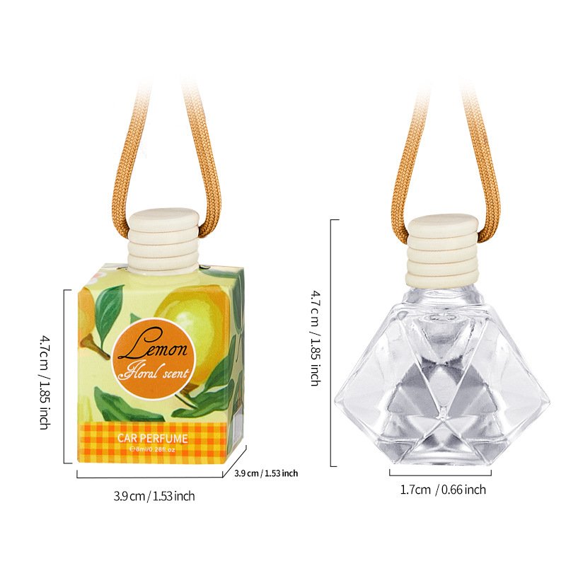 Luxury Air Freshener Car Perfume Fragrance Pendant Glass Bottle with Liquid Aromatherapy Home Car Air Fresheners