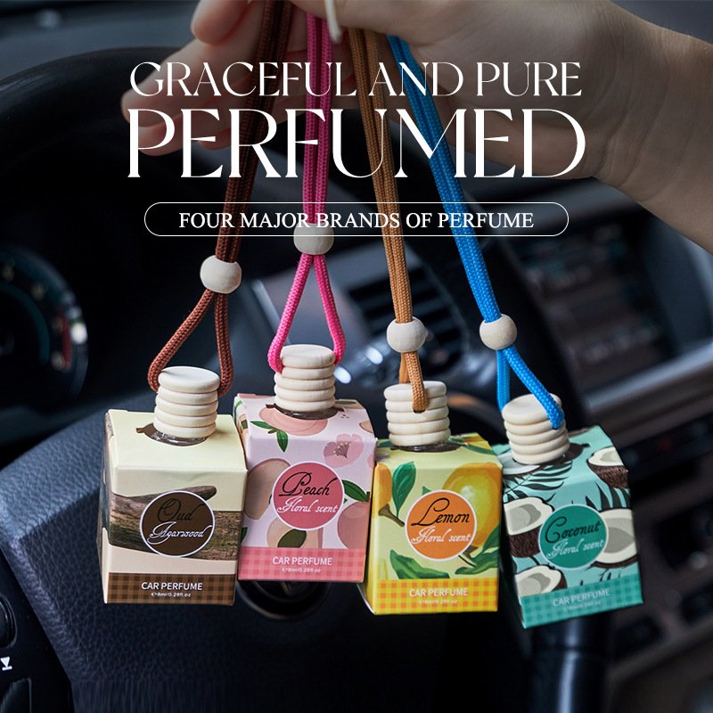 Luxury Air Freshener Car Perfume Fragrance Pendant Glass Bottle with Liquid Aromatherapy Home Car Air Fresheners