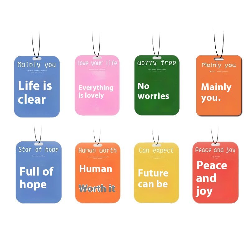 R Star Solid Scented Tablets Long-Lasting Car Card Perfume Pendant Aromatherapy Blessing Words Car Hanging Deodorant Ornament