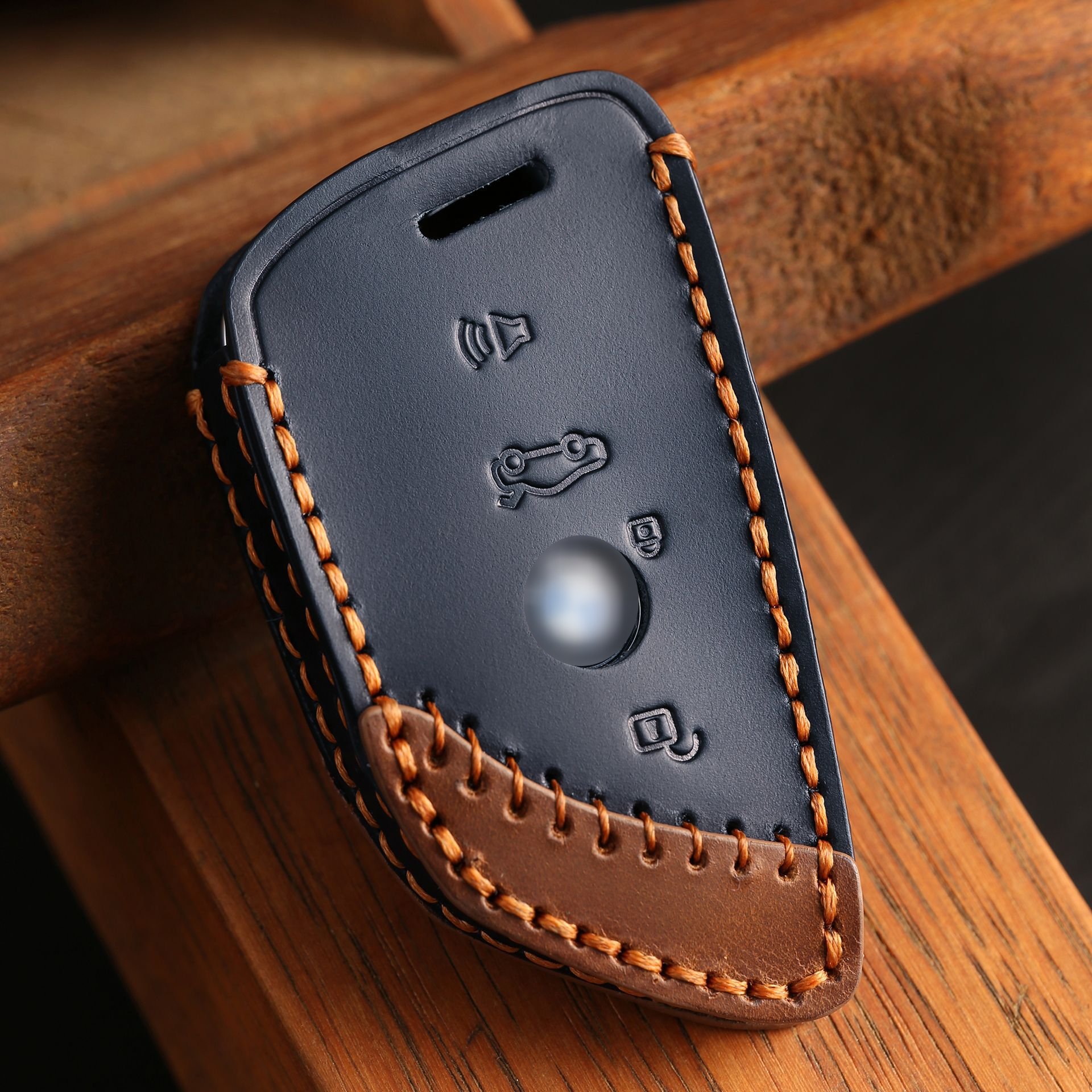 Brown Black Car Remote Smart Key Cover Case Fob Shell Holder Bag With Ring Keychain Fit For BMW 5-Series X1 X2 X3 X4 X5M X6M X7