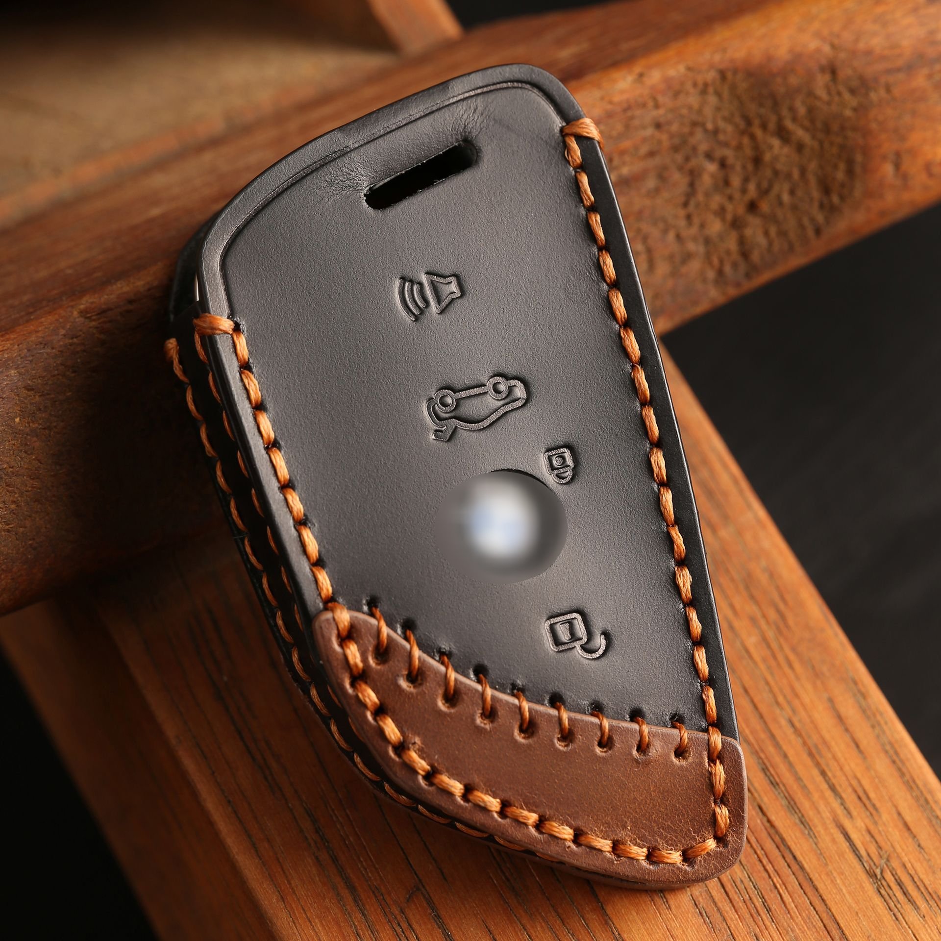 Brown Black Car Remote Smart Key Cover Case Fob Shell Holder Bag With Ring Keychain Fit For BMW 5-Series X1 X2 X3 X4 X5M X6M X7