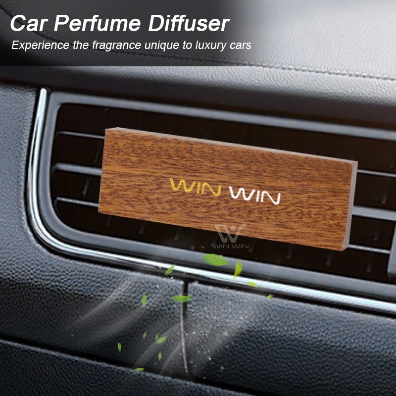 Eco-Friendly Wooden Car Air Vent Diffuser, Natural Essential Oil Aromatherapy, Personalized Car Freshener, Custom Logo Available