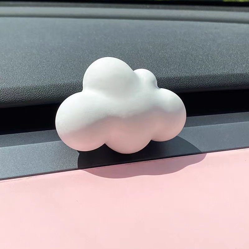 Stocked Car Air Freshener Vent Clip Aroma Handmade White Cloud Shape Ceramic Decoration Essential Oils Diffuser Stone