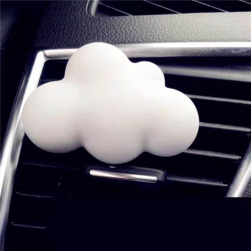 Stocked Car Air Freshener Vent Clip Aroma Handmade White Cloud Shape Ceramic Decoration Essential Oils Diffuser Stone