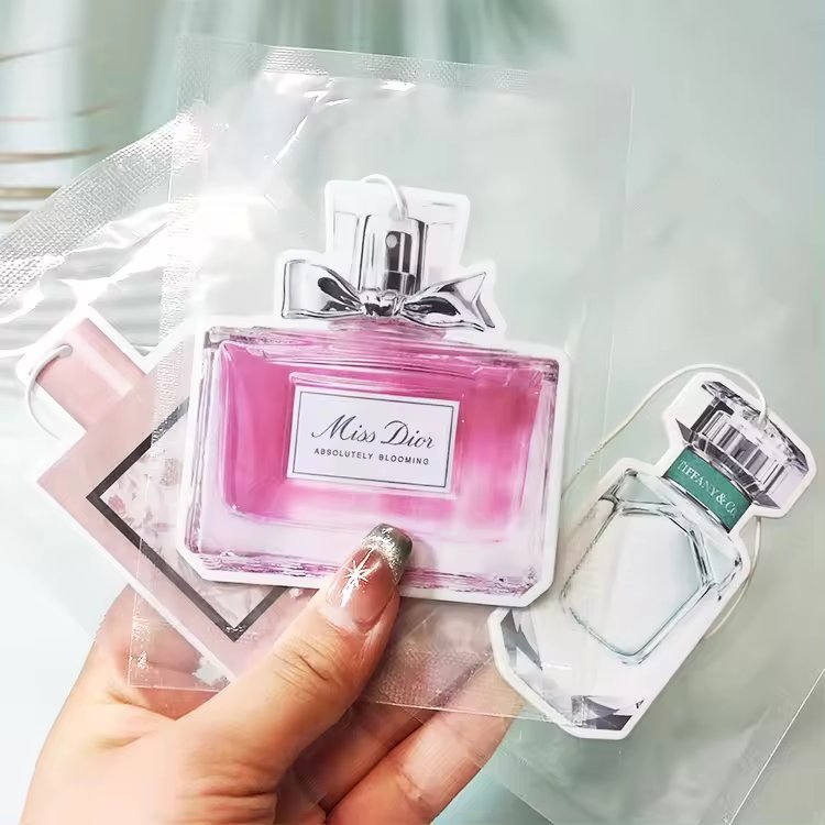 Factory custom wholesale promotional gift Car perfume Luxury bottle paper logo car air freshener