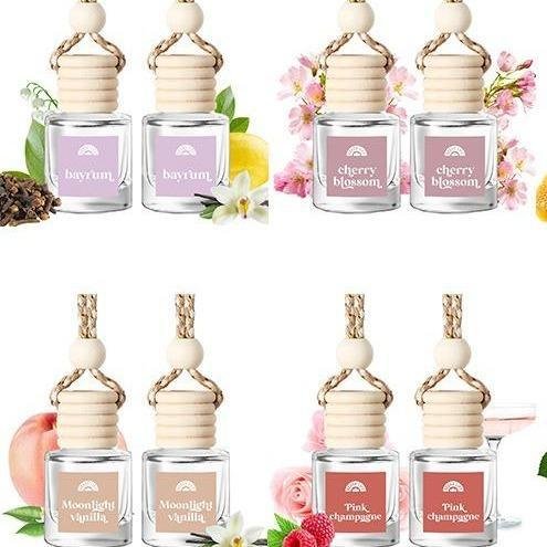 Tk Popular Car Perfume Glass Bottle Creative Wood Fragrance Hanging Pendant Liquid Type Jewelry Air freshener Car aromatherapy