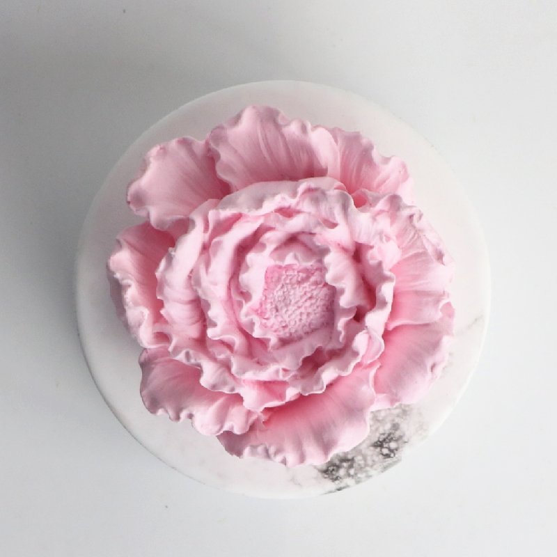Home Decoration Ornaments Air Freshener Marble Peony Shape Ceramic Flower Aroma Fragrance Stone Porcelain Essential Oil Diffuser