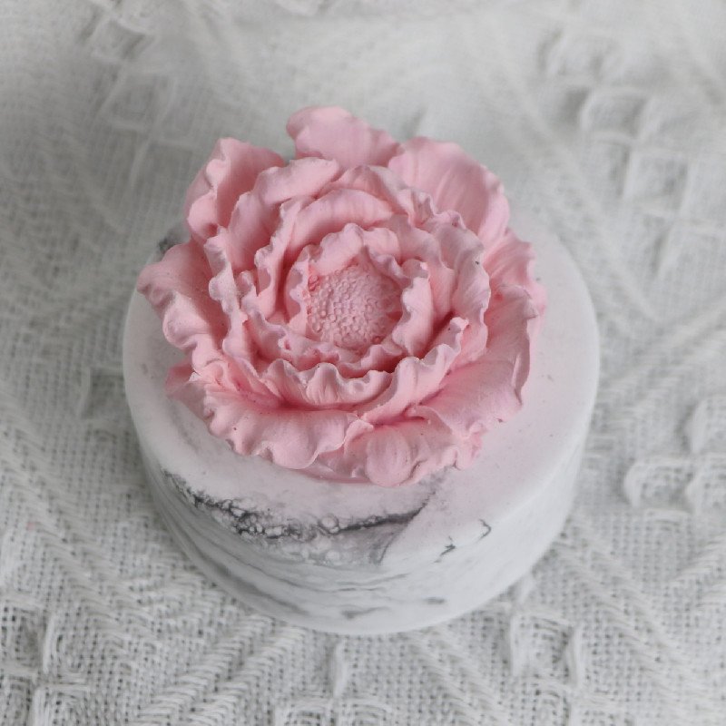 Home Decoration Ornaments Air Freshener Marble Peony Shape Ceramic Flower Aroma Fragrance Stone Porcelain Essential Oil Diffuser