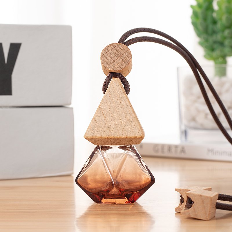 Diamond Glass Bottle Refill 8ml diamond transparent diffuser hanging empty essential oil car fragrance car perfume bottle