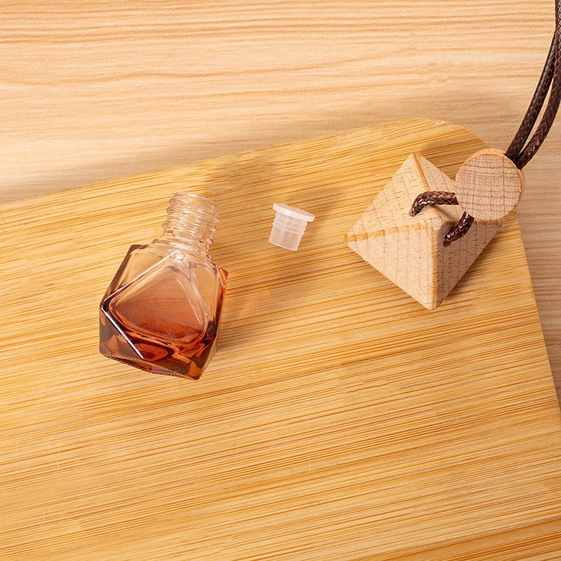 Diamond Glass Bottle Refill 8ml diamond transparent diffuser hanging empty essential oil car fragrance car perfume bottle