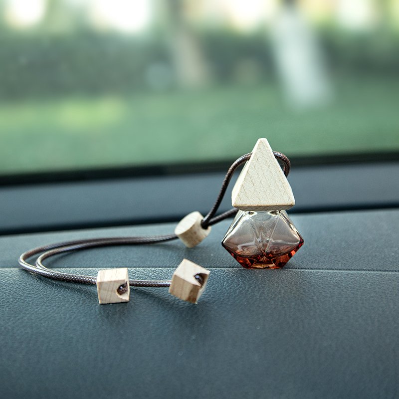 Diamond Glass Bottle Refill 8ml diamond transparent diffuser hanging empty essential oil car fragrance car perfume bottle