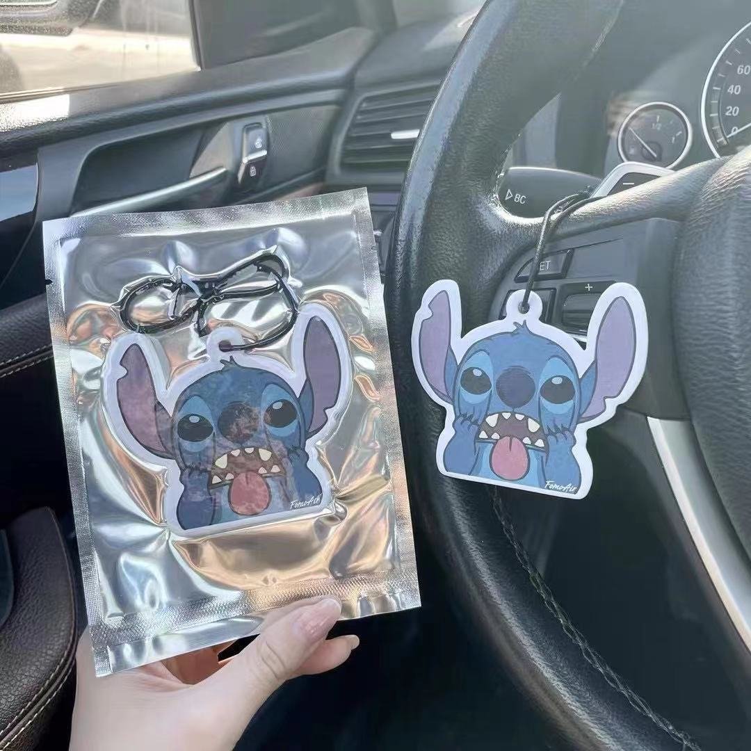Popular Cheap custom foil pouch hanging car custom cartoon character air freshener with vacuum packing