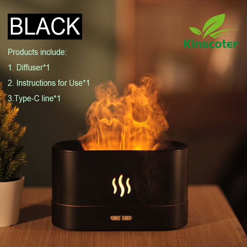 Electric USB Scent Car Air diffuseur Flamme Humidifier Air Freshener Essential Oil Flame Diffuser