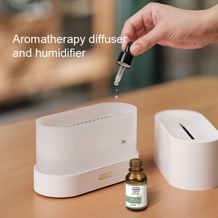 Electric USB Scent Car Air diffuseur Flamme Humidifier Air Freshener Essential Oil Flame Diffuser