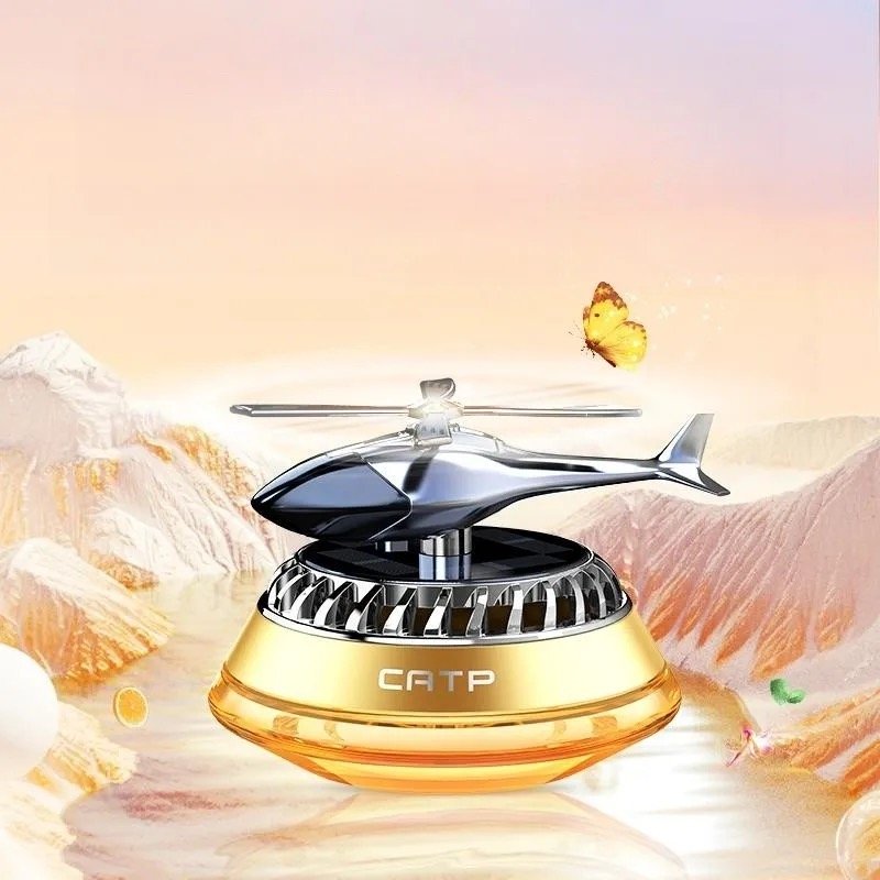 Creative airplane rotating helicopter ornaments car solar liquid aromatherapy ornaments car perfume