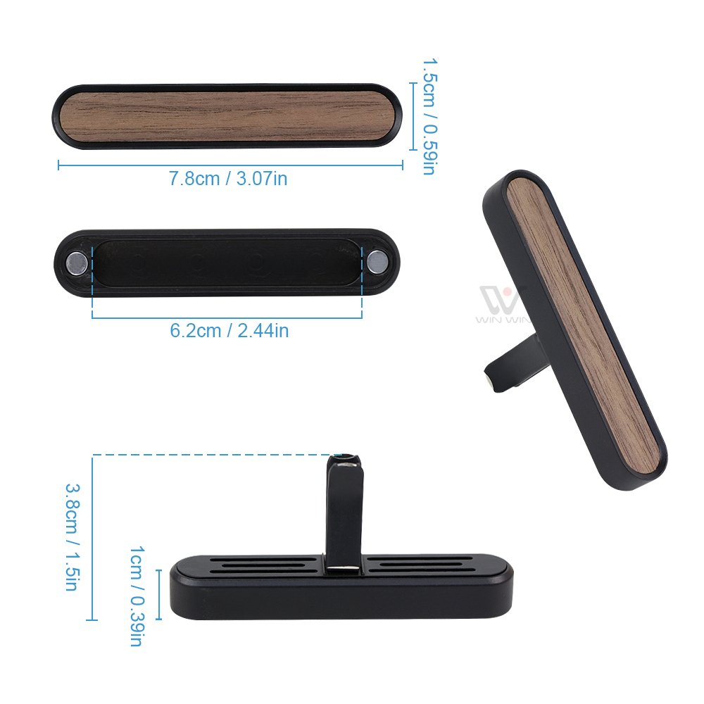 Metal Dark Black Aromatherapy Magnetic Suction Open Cover Aromatherapy Stick Air Fresh Retro Pure Wood Senior Niche