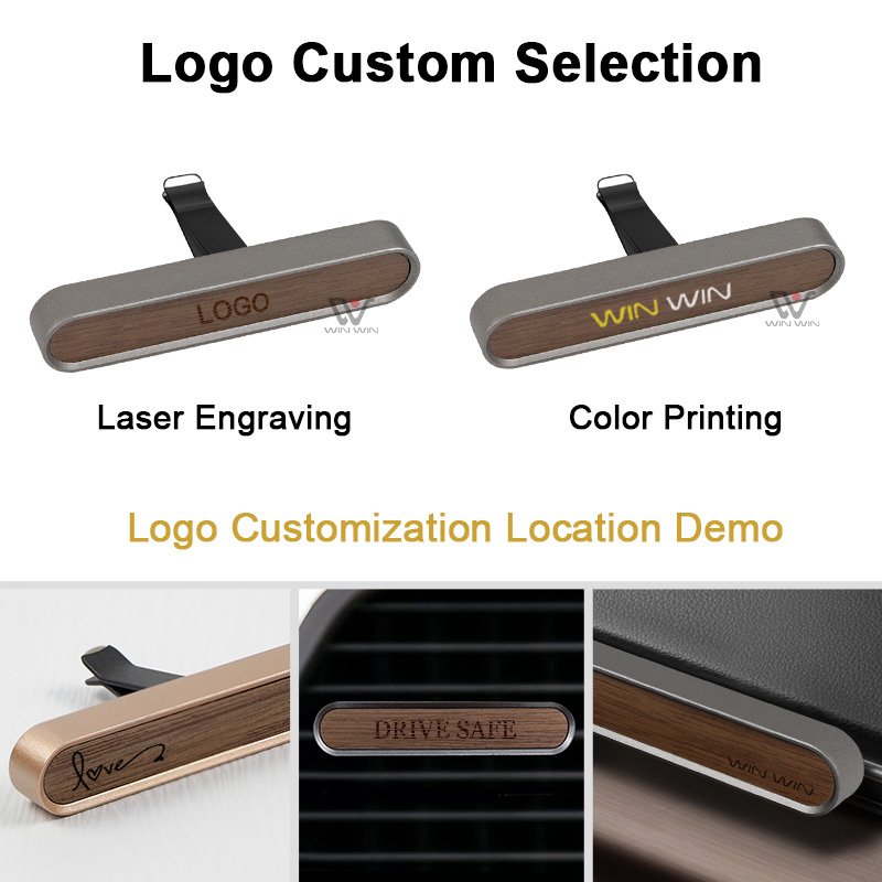 Metal Dark Black Aromatherapy Magnetic Suction Open Cover Aromatherapy Stick Air Fresh Retro Pure Wood Senior Niche