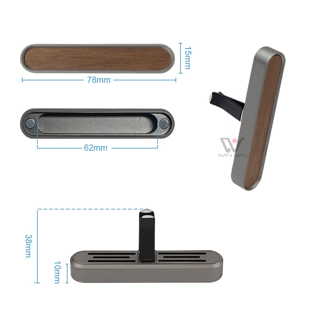 Metal Dark Black Aromatherapy Magnetic Suction Open Cover Aromatherapy Stick Air Fresh Retro Pure Wood Senior Niche