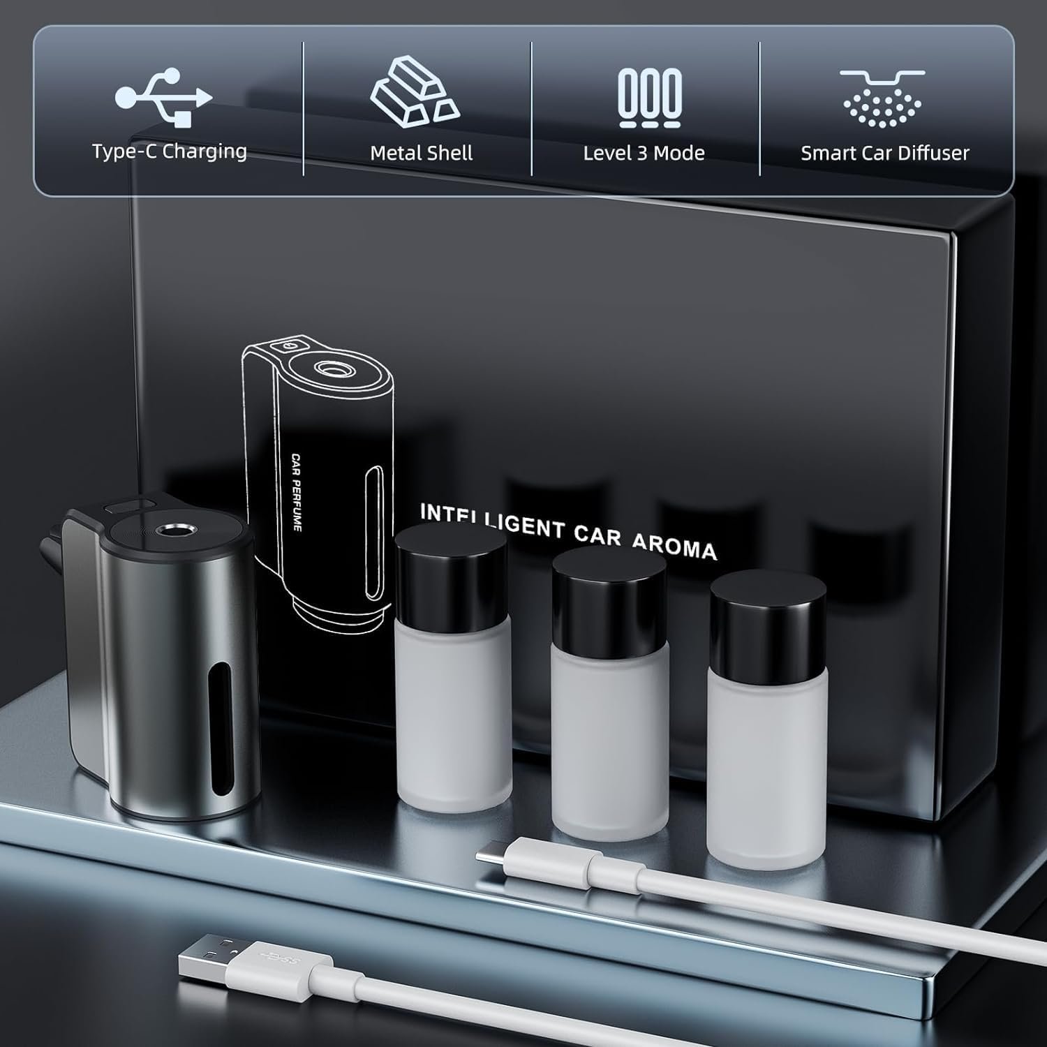 Best Seller USB Car Freshener Fragrance Diffuser Car Perfumes Machines With Top Quality Car Scent Machine
