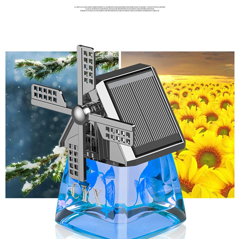 2024 Hot Selling Windmill Solar Energy Perfume Air Freshener Car Fragrance Aromatherapy