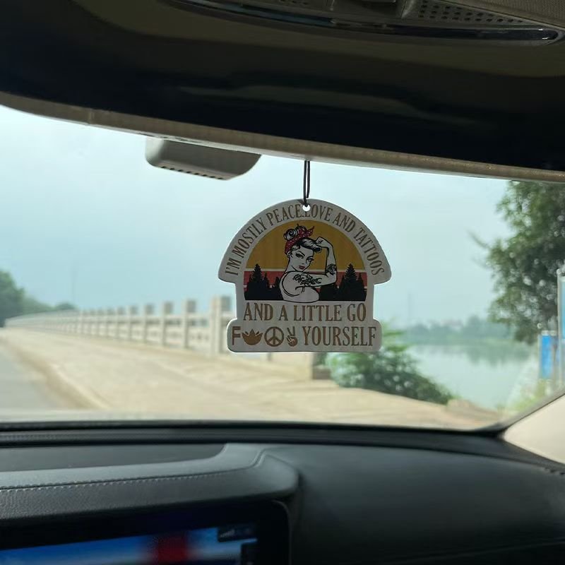 Custom paper air freshener Beauty Pattern Freesia and English pear fragrance Car Aromatreatment air freshener