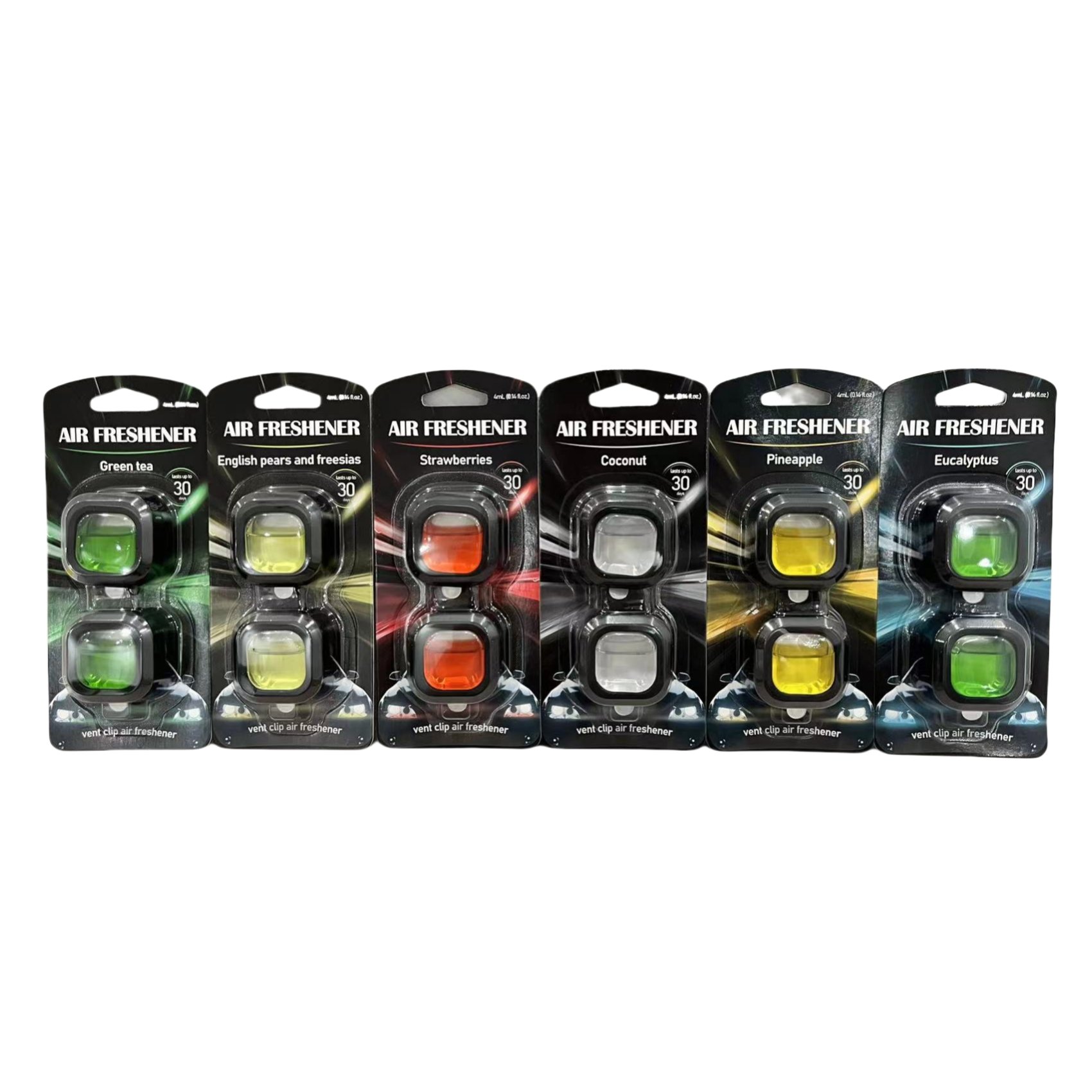 2 Packs Pineapple Flavor OEM Wholesale Promotional Long Lasting Scent Liquid Car Perfume Diffuser Vent Clip Car Air Freshener