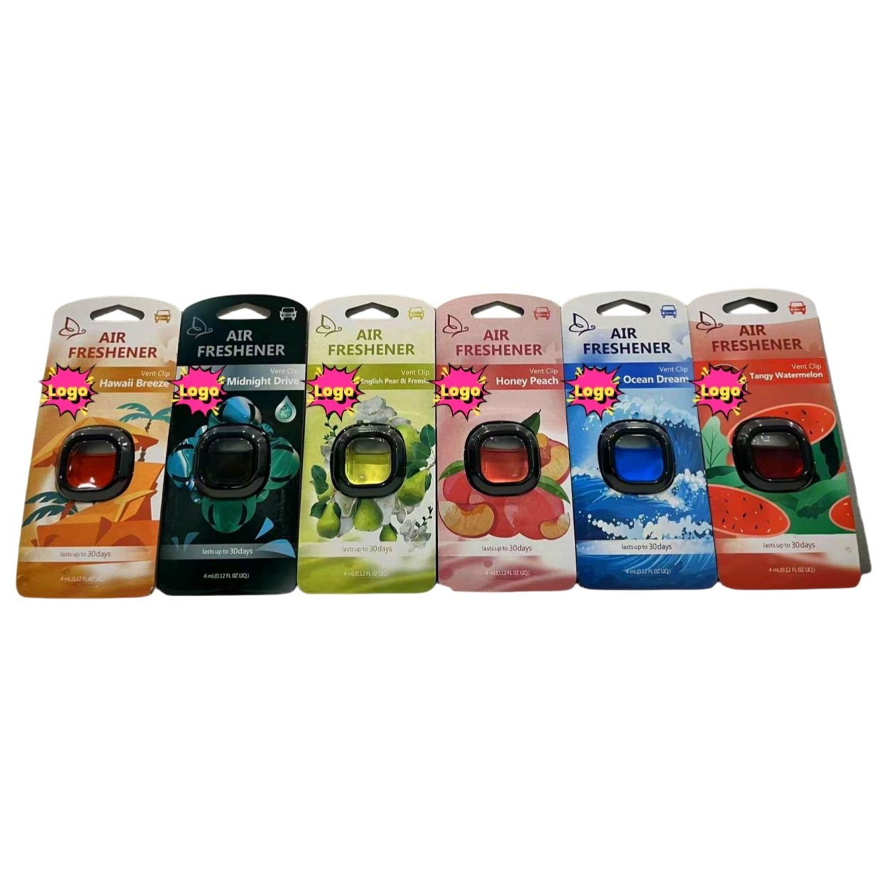 2 Packs Pineapple Flavor OEM Wholesale Promotional Long Lasting Scent Liquid Car Perfume Diffuser Vent Clip Car Air Freshener