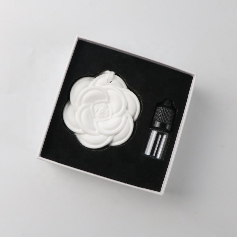 Hot Sale Home Fragrance Ceramic Scented Stone Diffuser Car Hanging Wardrobe Perfume Plaster Flower Decoration Air Freshener