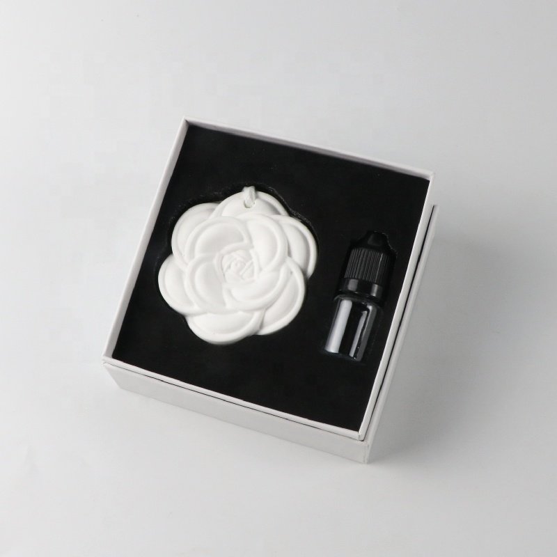 Hot Sale Home Fragrance Ceramic Scented Stone Diffuser Car Hanging Wardrobe Perfume Plaster Flower Decoration Air Freshener