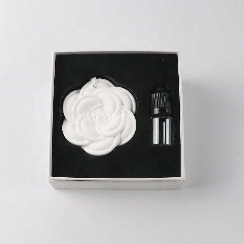 Hot Sale Home Fragrance Ceramic Scented Stone Diffuser Car Hanging Wardrobe Perfume Plaster Flower Decoration Air Freshener
