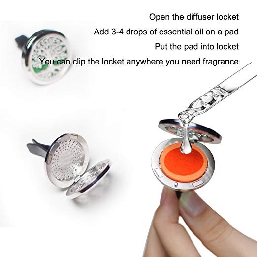 Car Vent Aroma Air Freshener Tree of Life Aromatherapy Car Holder Clip Essential Oil Diffuser