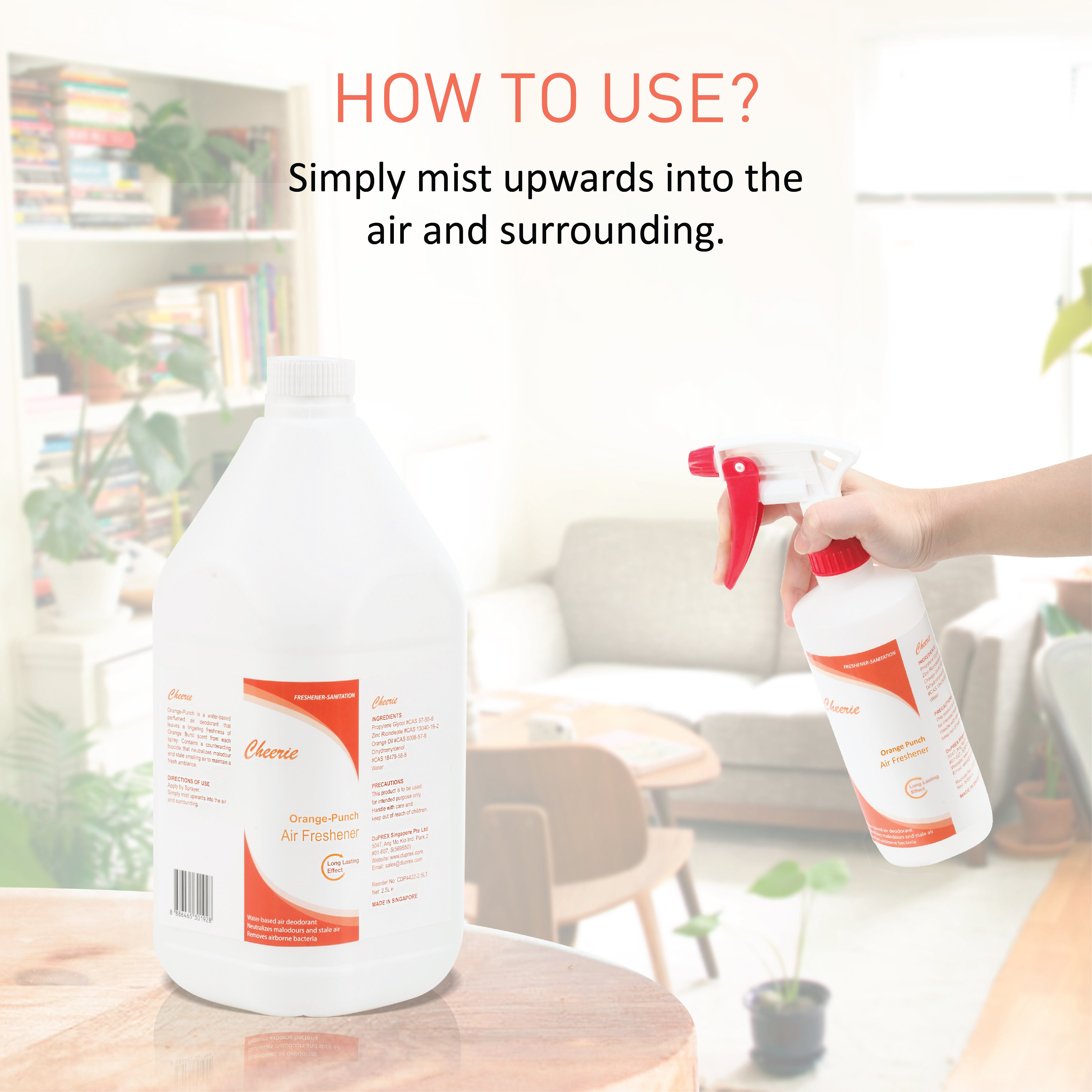 OEM Long-Lasting Orange Punch Liquid Air Freshener Spray Pattern Fragrance for Home Car Hotel Rooms Offices Buses