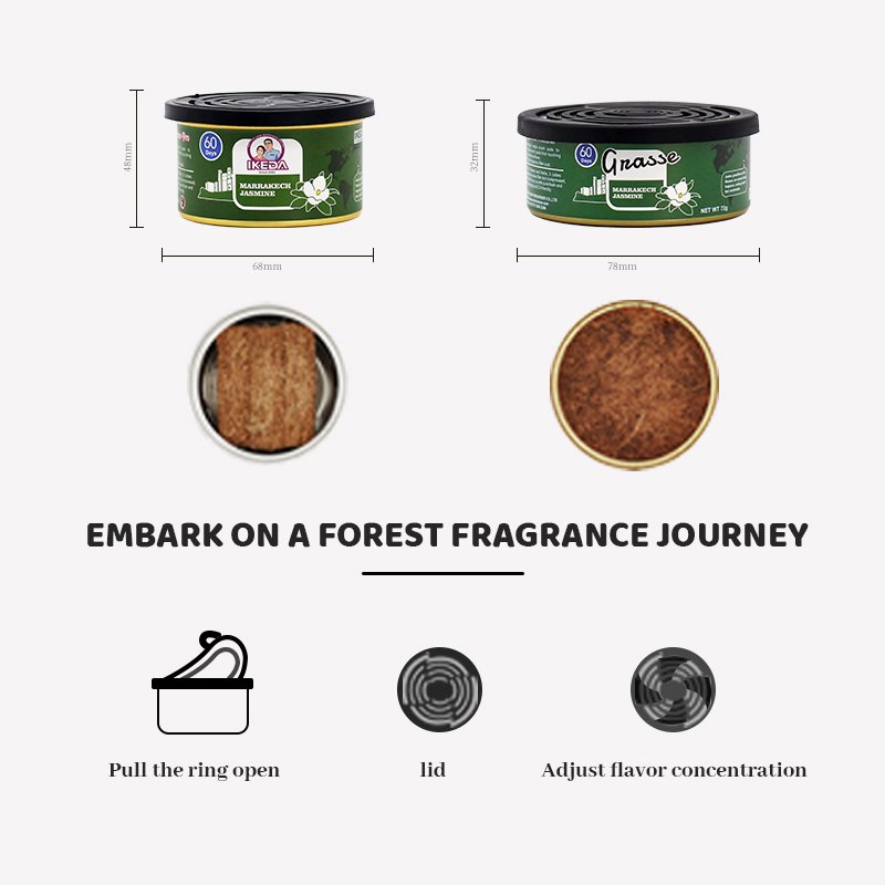 Unique Car Air Freshener Wooden Block Tin Car Air Freshener Scents Organic Fiber Block