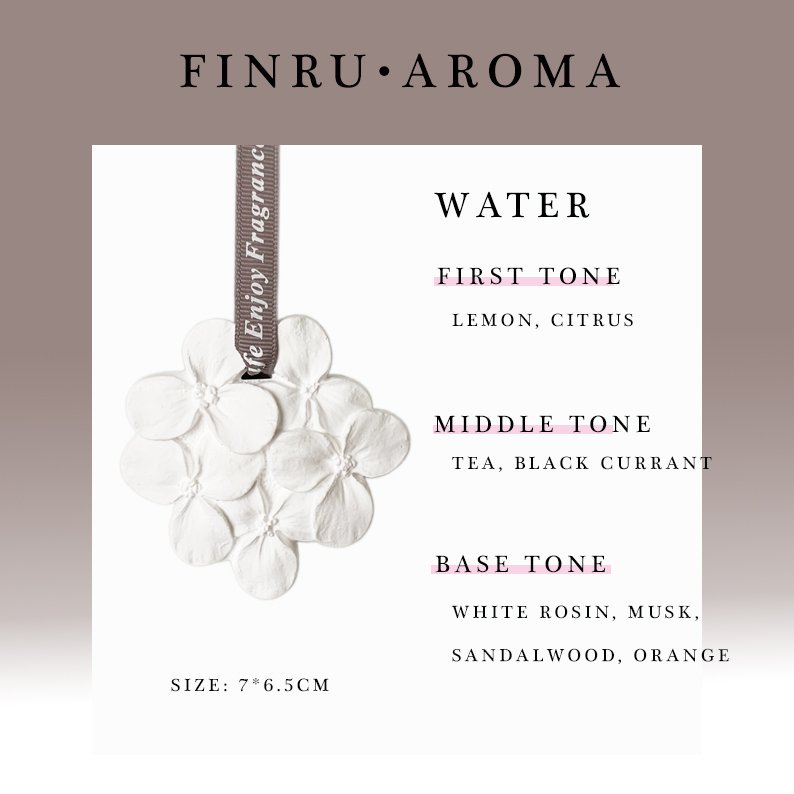 FINRU Stocked Scented Ceramic Hydrangea Flower Shaped Aroma Porcelain Hanging Car Inner Pendant Fragrance Essential Oil Diffuser