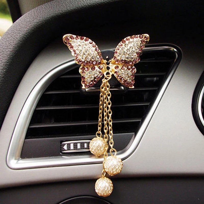ODM/OEM Butterfly Tassel Pearl Car Vent Air Freshener Car Air Freshener Air Outlet Conditioning Fashionable