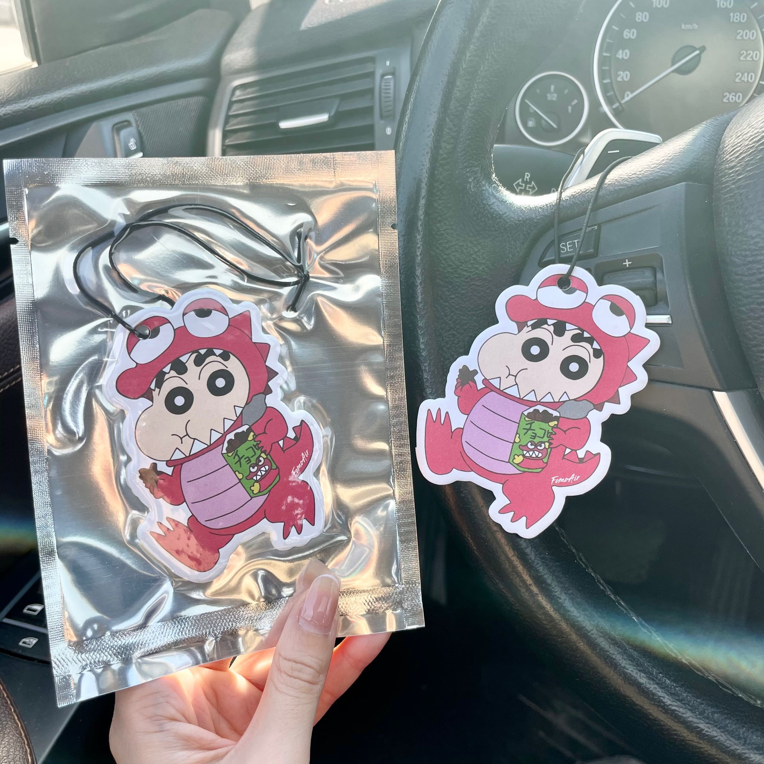 Personalized Animation Cartoon car pendant foiled kawaii air freshener with silver foil paper packing