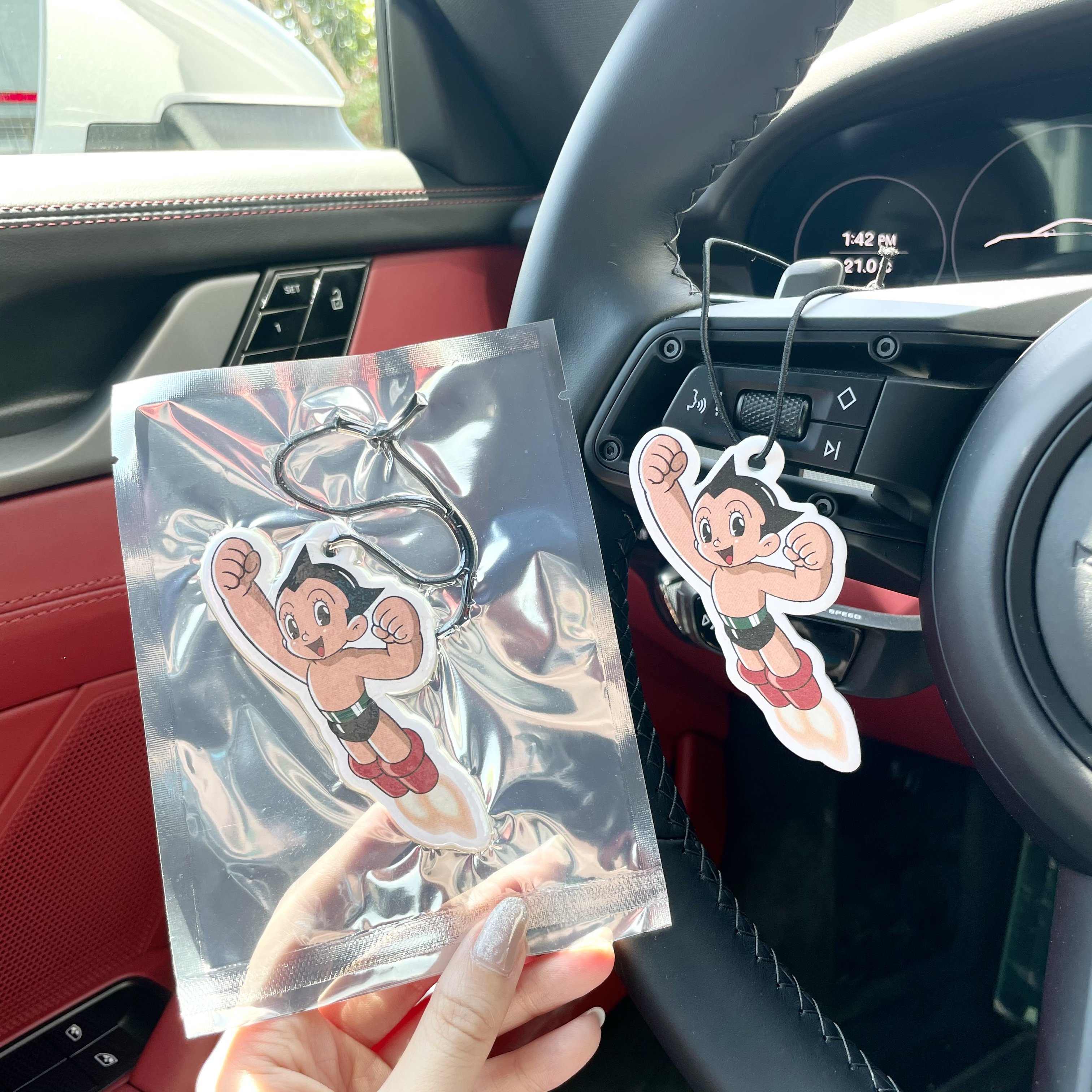 Personalized Animation Cartoon car pendant foiled kawaii air freshener with silver foil paper packing