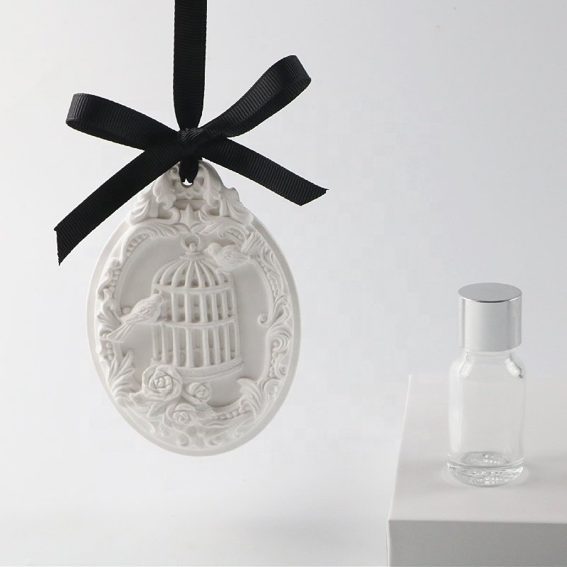 Stocked Wholesale Home Aromatherapy Decoration Hanging Car Wardrobe Air Freshener Fragrance Ceramic Aroma Flower Diffuser