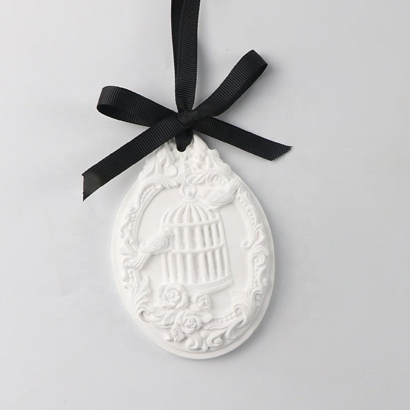 Stocked Wholesale Home Aromatherapy Decoration Hanging Car Wardrobe Air Freshener Fragrance Ceramic Aroma Flower Diffuser